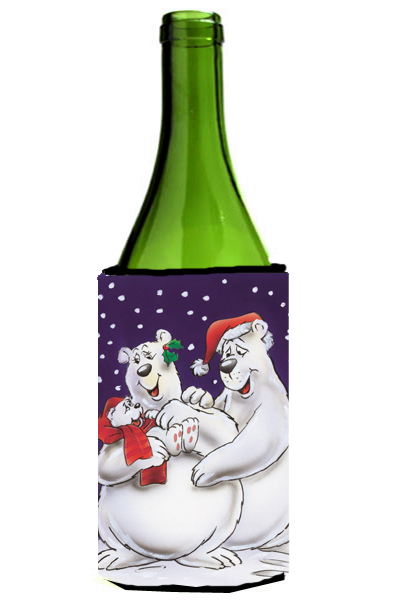 Picture of Carolines Treasures AAH7269LITERK Holiday Polar Bears Wine Bottle Can cooler Hugger