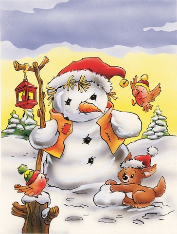 Scarecrow Snowman Flag Canvas House Size