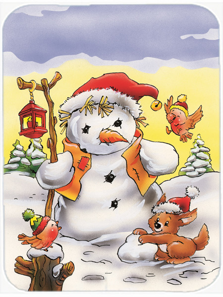 Picture of Carolines Treasures AAH7295LCB Scarecrow Snowman Glass Large Cutting Board