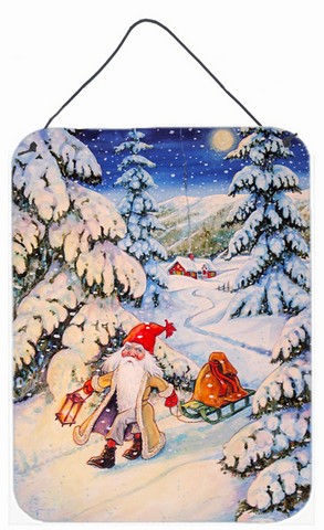 Christmas Gnome Pulling a Sled Wall or Door Hanging Prints