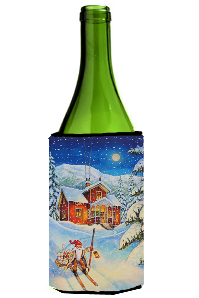 Picture of Carolines Treasures ACG0147LITERK Christmas Gnome Headed Out Wine Bottle Can cooler Hugger
