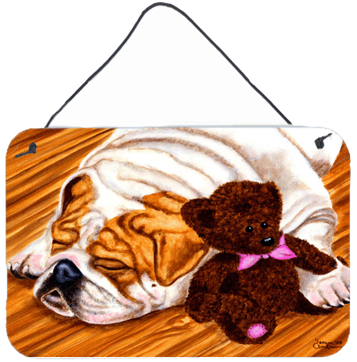 English Bulldog & Teddy Bear Wall or Door Hanging Prints