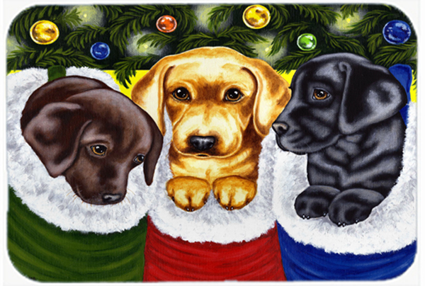 Christmas Stocking Surprise Labrador Mouse Pad, Hot Pad or Trivet