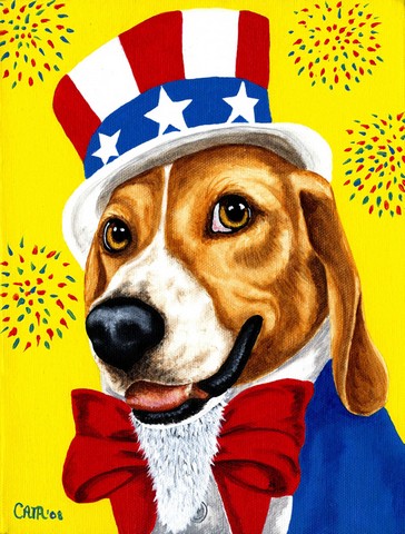 Unble Sams USA Beagle Flag Garden Size