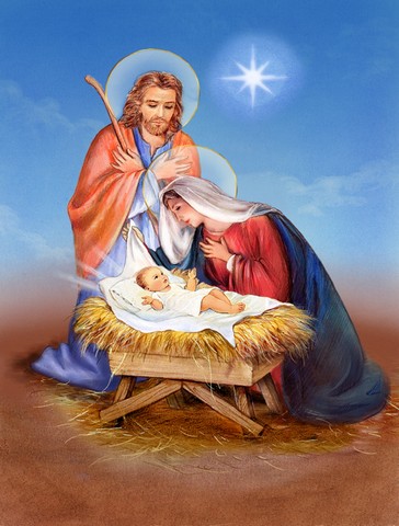 Christmas Nativity Flag Canvas House Size