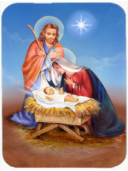 Picture of Carolines Treasures APH3905LCB Christmas Nativity Glass Large Cutting Board