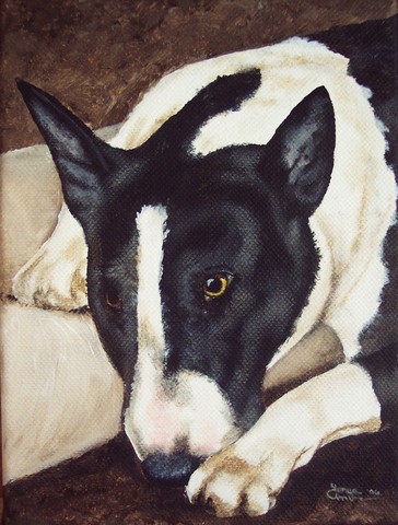 Bull Terrier by Tanya & Craig Amberson Flag Size