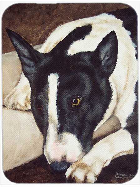 Picture of Carolines Treasures AMB1030LCB Bull Terrier by Tanya & Craig Amberson Glass Large Cutting Board