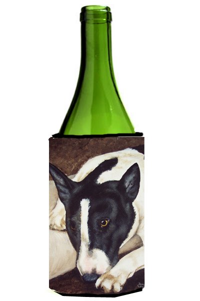 Picture of Carolines Treasures AMB1030LITERK Bull Terrier by Tanya &amp; Craig Amberson Wine Bottle Can cooler Hugger
