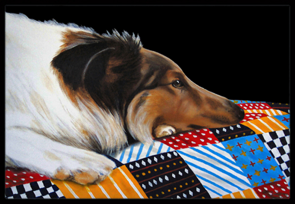 Day Dreamer Collie Indoor or Outdoor Mat- 24 x 36