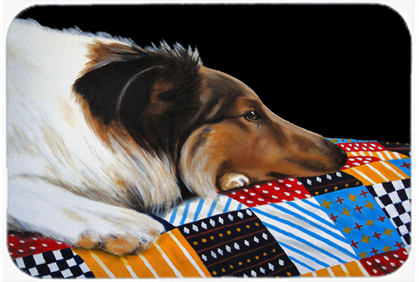 Picture of Carolines Treasures AMB1037LCB Day Dreamer Collie Glass Large Cutting Board