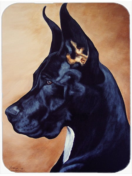 Picture of Carolines Treasures AMB1041LCB Black Great Dane Glass Large Cutting Board