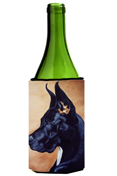 Picture of Carolines Treasures AMB1041LITERK Black Great Dane Wine Bottle Can cooler Hugger