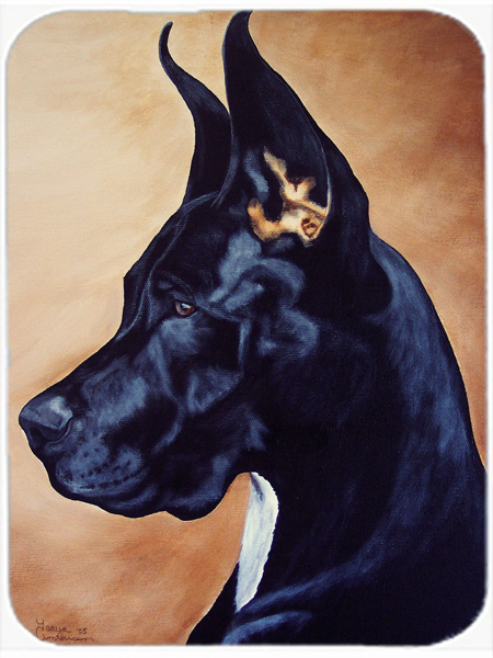 Black Great Dane Mouse Pad, Hot Pad or Trivet