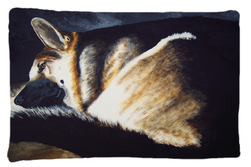 AMB1042PILLOWCASE Day Dreamer German Shepherd Fabric Standard Pillowcase