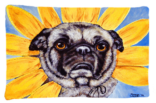 Sunflower Pug Fabric Standard Pillowcase