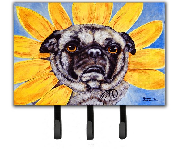 Sunflower Pug Leash or Key Holder