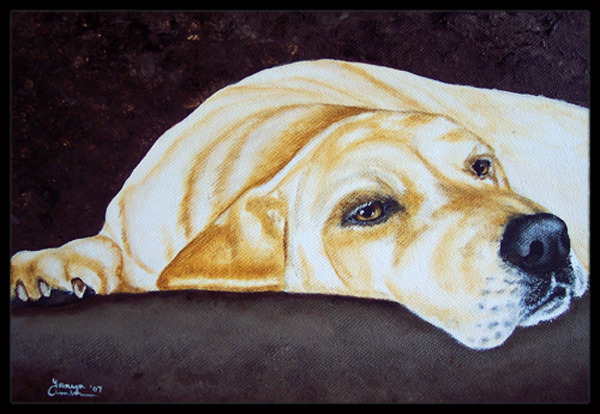 Naptime Yellow Labrador Indoor or Outdoor Mat, 24 x 36