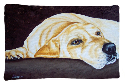 Naptime Yellow Labrador Fabric Standard Pillowcase