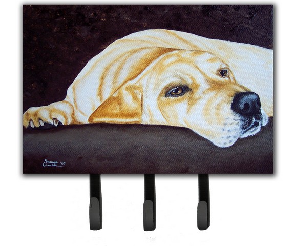 Wall Hooks, Naptime Yellow Labrador Leash or Key Holder
