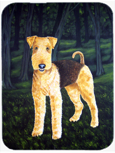 Picture of Carolines Treasures AMB1188LCB Delta Airedale Terrier Glass Large Cutting Board