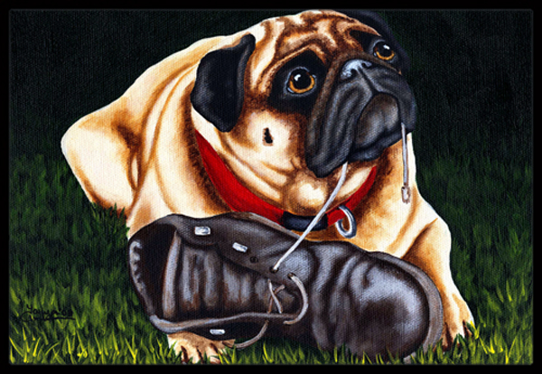 Cluster Buster the Pug Indoor or Outdoor Mat 24 x 36