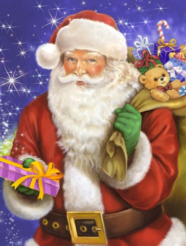 Christmas Santa Claus Ready to Work Flag Garden Size
