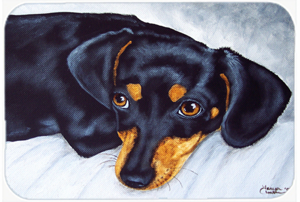 Picture of Carolines Treasures AMB1079LCB Black & Tan Doxie Dachshund Glass Large Cutting Board