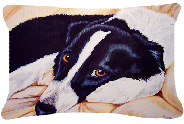 Naptime Border Collie Fabric Decorative Pillow