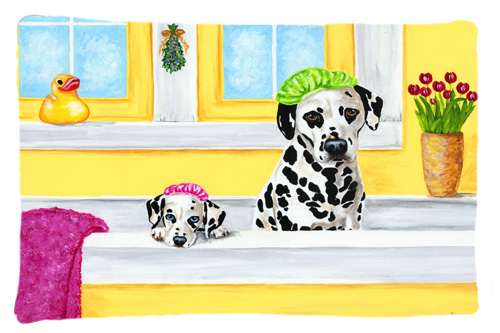 Bath Day Dalmatian Fabric Standard Pillowcase