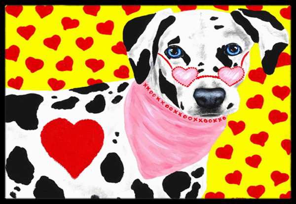 Hearts & Dalmatian Indoor or Outdoor Mat 18 x 27
