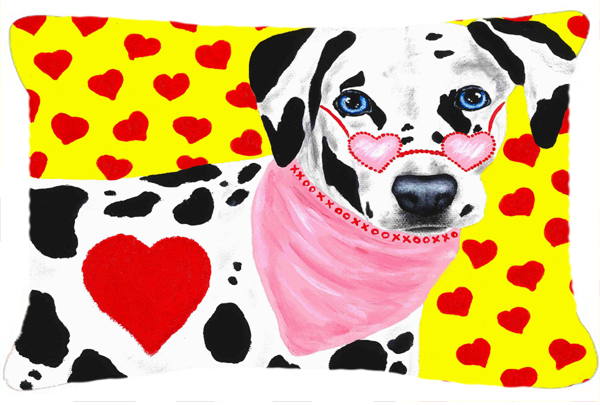 Hearts & Dalmatian Fabric Decorative Pillow