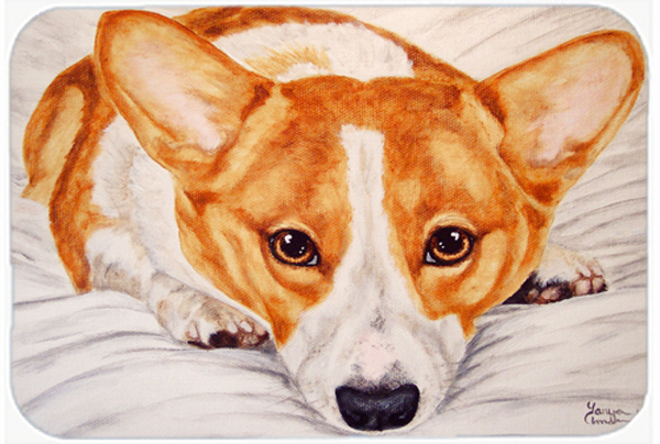 Picture of Carolines Treasures AMB1133LCB Fiona Corgi Glass Large Cutting Board