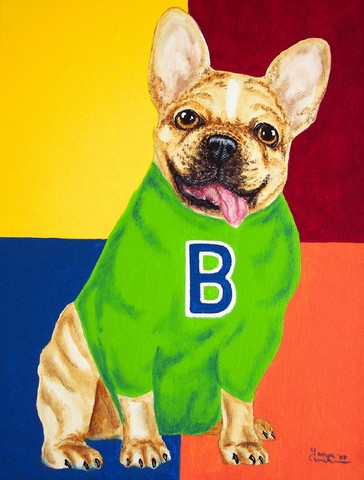 French Bulldog Go Team Flag Canvas House Size