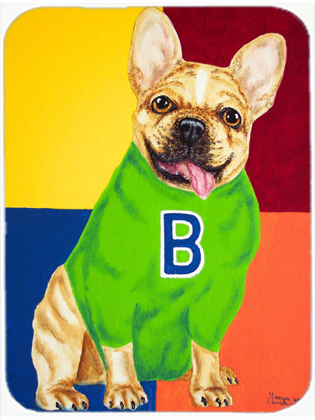Picture of Carolines Treasures AMB1138LCB French Bulldog Go Team Glass Large Cutting Board