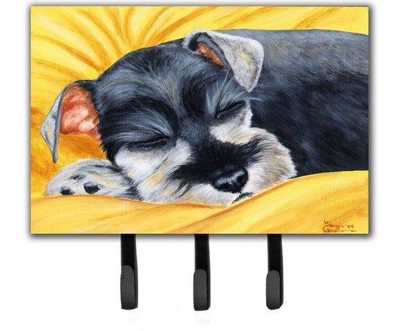 Snoozing Schnauzer Leash or Key Holder