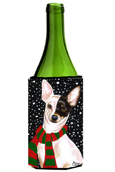 Picture of Carolines Treasures AMB1170LITERK Snowy Chihuahua Wine Bottle Can cooler Hugger