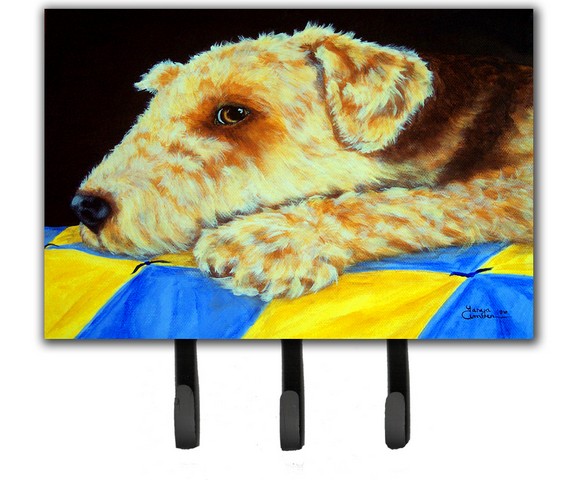 Airedale Terrier Mommas Quilt Leash or Key Holder