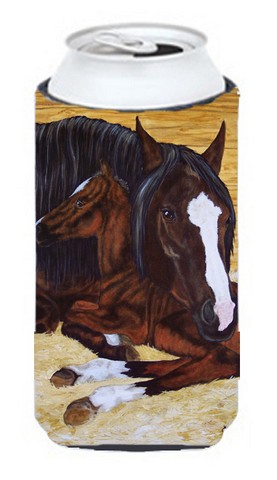Picture of Carolines Treasures AMB1236TBC Bay Mare Foal Horse Tall Boy Can cooler Hugger