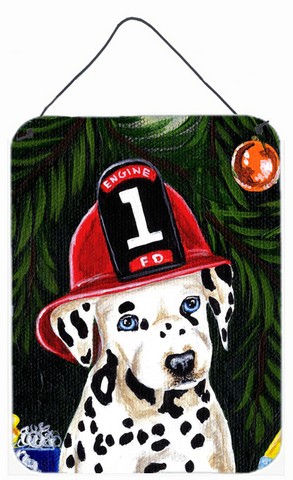 Fire Fighter Christmas Dalmatian Wall or Door Hanging Prints