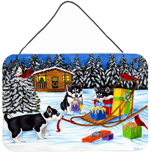 Christmas Mush Siberian Husky Wall or Door Hanging Prints