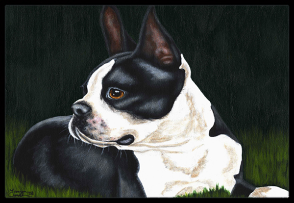 Picture of Carolines Treasures AMB1321LCB Boston Terrier Beauty Glass Large Cutting Board
