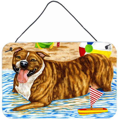 Beach Bum Staffie Wall or Door Hanging Prints