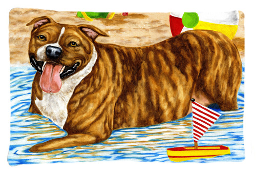 Beach Bum Staffie Fabric Standard Pillowcase