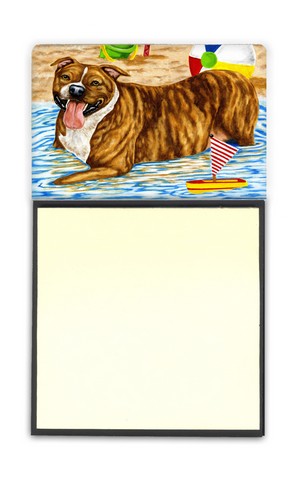 Beach Bum Staffie Sticky Note Holder