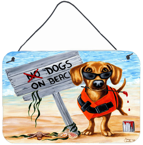 The Dog Beach Dachshund Wall or Door Hanging Prints