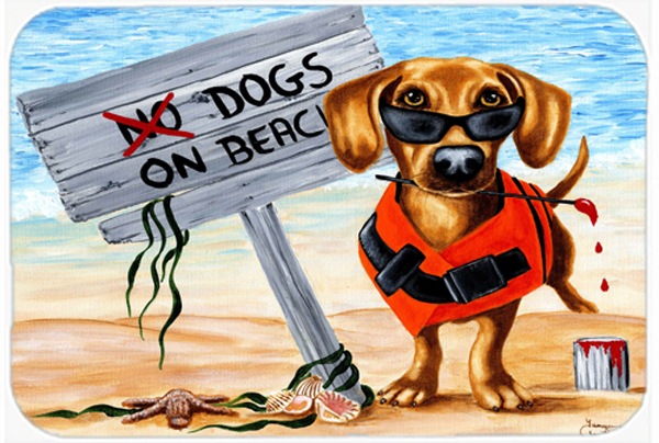 The Dog Beach Dachshund Mouse Pad- Hot Pad or Trivet