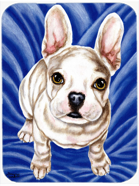 Picture of Carolines Treasures AMB1351LCB Diamond in Blue French Bulldog Glass Large Cutting Board