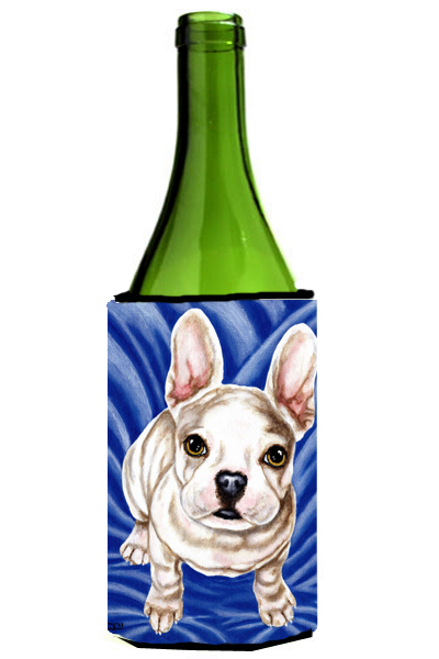 Picture of Carolines Treasures AMB1351LITERK Diamond in Blue French Bulldog Wine Bottle Can cooler Hugger
