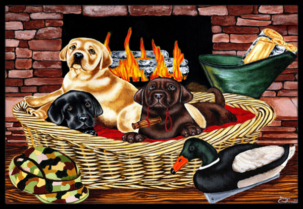 Picture of Carolines Treasures AMB1362LCB The Next Generation Labrador Glass Large Cutting Board